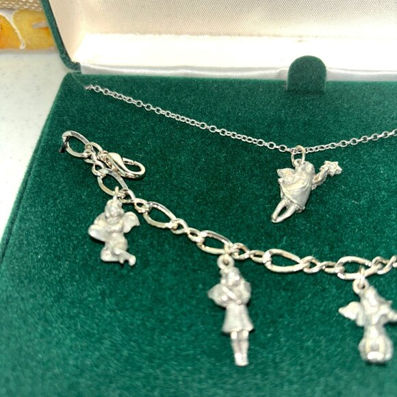 NWT 18” SILVER Tone and ANGELS NECKLACE & 6-1/3”CHARM BRACELET SET - Picture 4 of 4